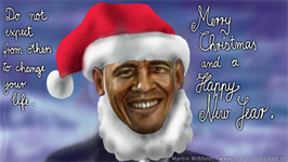 Obama Babbo Natale (immagine tratta dal sito http://www.martin-missfeldt.de)