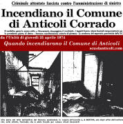 Quando incendiarono il Comune di Anticoli... (Gioved 12 giugno 2014. Luigi Scialanca, scuolanticoli@katamail.com).