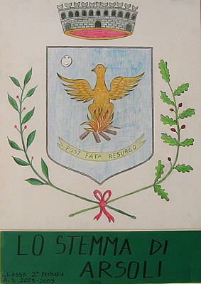 Lo stemma di Arsoli disegnato dalla Seconda Elementare dellanno scolastico 2008 - 2009 (Cliccalo per ingrandirlo!)
