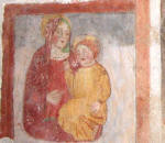 51. S. Maria in valle Porclaneta: un affresco. Il Bambino ha in capo una specie di turbante.