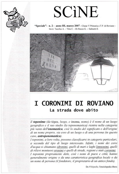 "Scne" - speciale - n. 2 - anno III - marzo 2007 - Classe Quinta Primaria a tempo pieno di Roviano.