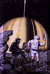 Astronauti su Mimas, satellite di Saturno (Immagine di David A. Hardy)