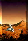 Arrivo su Marte (Immagine di David A. Hardy)