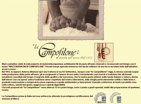 "La Campofilone", pasta all'uovo dal 1912.