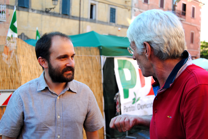 Matteo Orfini, responsabile della Cultura per il Partito democratico, con Carlo Patrignani, autore di "Diversamente ricchi".