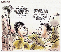 La bella vignetta di Staino su "L'Unit" del 22 marzo 2011.