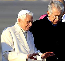 Per la serie "Chi si umilia sar esaltato": il Monti a Fiumicino a ossequiare il Ratzinger.
