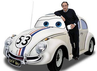 Per la serie "I pi grandi successi di vendite della Volkswagen": Herbie Marchionne ne "Il marchionnino sempre pi matto".