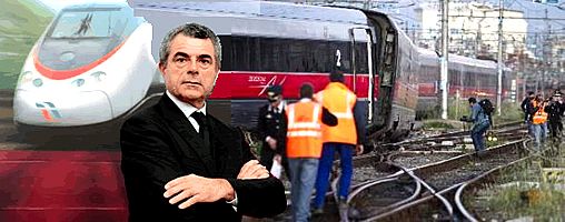 Per la serie "Trasporti d'odio": il Moretti Mauro fotomontato dinanzi all'incidente avvenuto alla stazione Termini il 26 aprile.