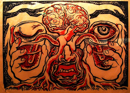 Diego Rivera, "I Vasi comunicanti" (omaggio ad Andr Breton), 1938. (Ma da parte di ScuolAnticoli  un omaggio al poderoso cervello di Eugenio Scalfari).