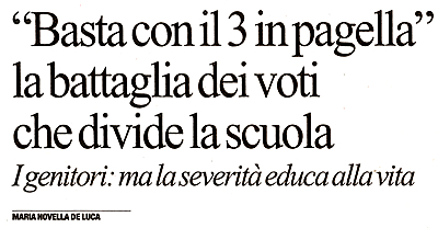 Titolo de "La Repubblica" di venerd 17 agosto 2012.